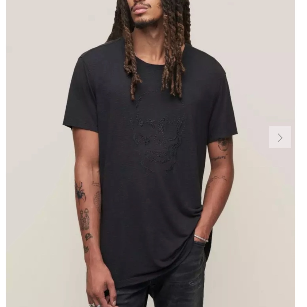 John Varvatos Embellished Skull Tee Black Size XL